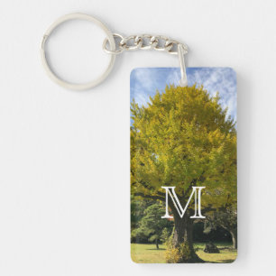 Llavero Árbol de Ginkgo del Amarillo Dorado
