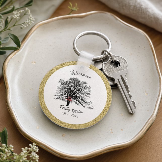 Llavero Árbol de Keepsake de la unión familiar | Oro (Subido por el creador)