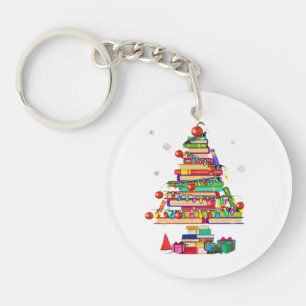 Llavero Árbol de la Biblioteca Feliz Navidad