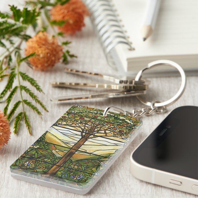 Llavero Árbol de la vida/del vitral de Tiffany (Frente Derecha)