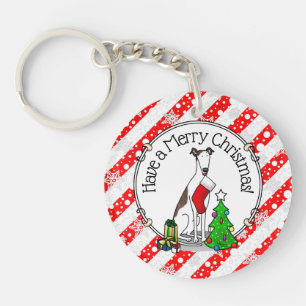 Llavero Árbol de Navidad 2 Greyhound (romano le blanco) Pe