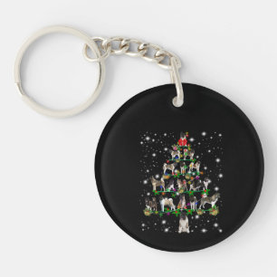 Llavero Árbol De Navidad Akita Cubierto Por Flashli