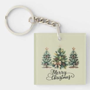 Llavero Árbol de Navidad Alegre Leopardo Coquette Lazo Nav