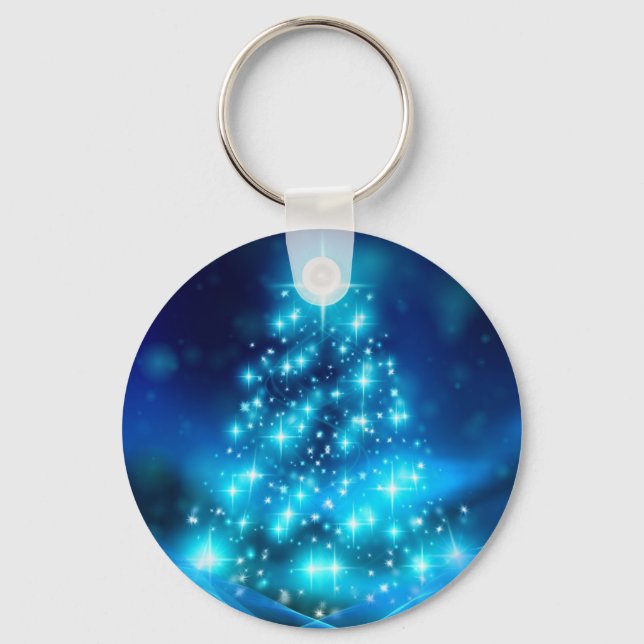 Llavero Árbol de Navidad azul Guay con luces resplandecien (Anverso)
