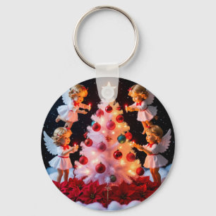 Llavero Árbol de Navidad Caprichoso con Figuritas de Ángel