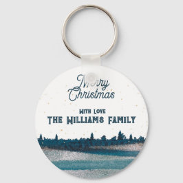 Llavero Árbol de Navidad con nieve Feliz Navidad