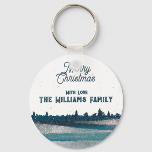 Llavero Árbol de Navidad con nieve Feliz Navidad