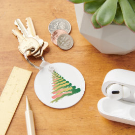 Llavero Árbol de Navidad con Pinceladas Minimalistas