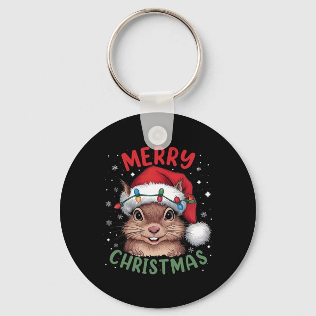 Llavero Árbol de Navidad de ardilla enciende Navidad Hombr (Anverso)