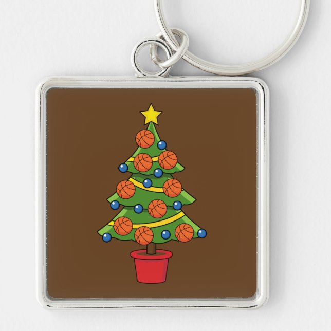 Llavero Árbol de Navidad de Baloncesto (Frente)