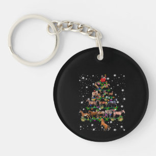 Llavero Árbol De Navidad De Caballo Cubierto De Lámparas