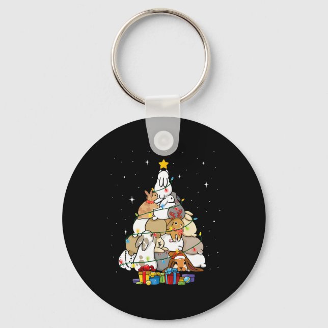 Llavero Árbol de Navidad de conejito lindo 1  (Anverso)