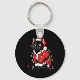 Llavero Árbol de navidad de gato negro ilumina a Santa Kit