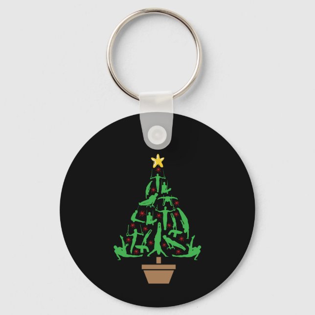 Llavero Árbol de navidad de gimnasia masculina (Anverso)