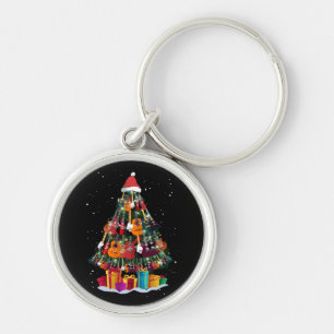 Llavero Árbol de Navidad de guitarra divertido 