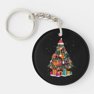 Llavero Árbol de Navidad de guitarra divertido 