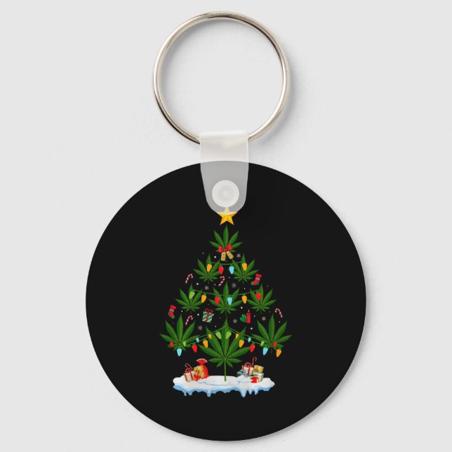 Llavero Árbol de Navidad de hoja mala hierba Xmas Premium  (Anverso)