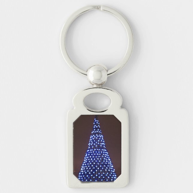 Llavero Árbol de Navidad de luces azules (Anverso)