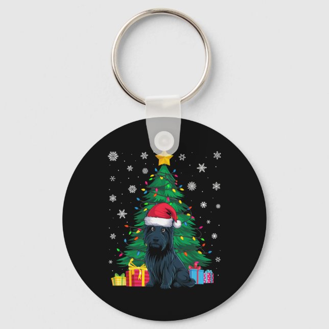 Llavero Árbol de Navidad de sudor feo ilumina Perro escocé (Anverso)