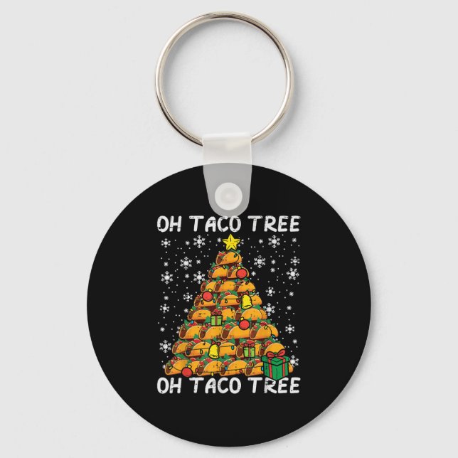 Llavero Árbol de Navidad de Tacos Divertido Navideño Comid (Anverso)