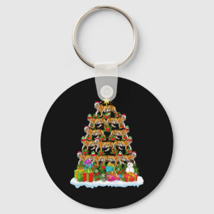 Llavero Árbol de Navidad del tigre de Bengala iluminando S