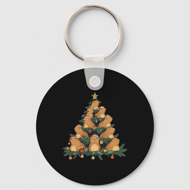Llavero Árbol de Navidad divertido Capybara (Anverso)