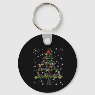 Llavero Árbol de Navidad Doberman cubierto por linterna