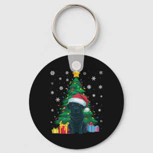 Llavero Árbol de navidad dulce feo ilumina perro negro de 