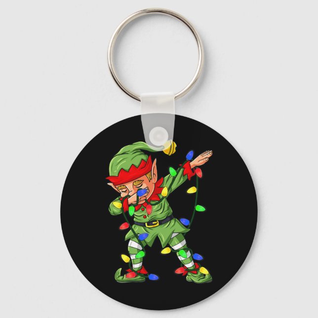 Llavero Árbol de Navidad Elf Dabbing enciende niños Dab Xm (Anverso)