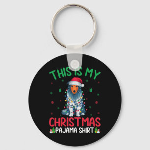 Llavero Árbol de navidad feo ilumina el perro collie con b
