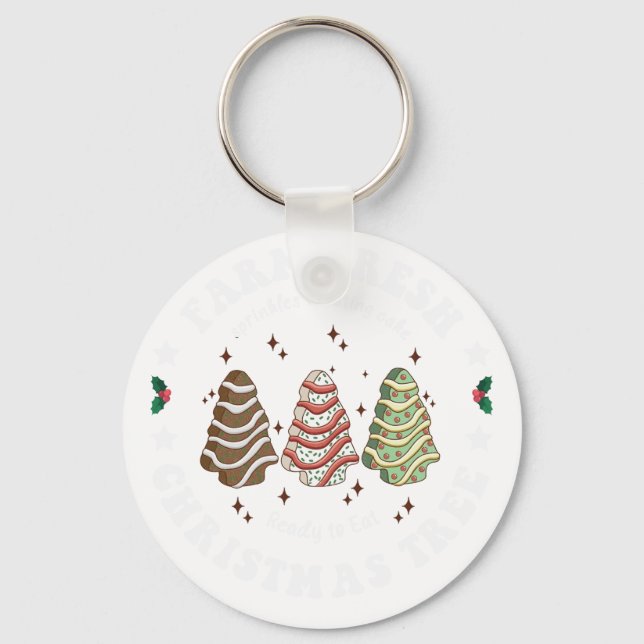 Llavero árbol de Navidad fresco de granja (Anverso)