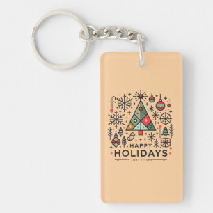 Llavero Árbol de Navidad Geométrico Feliz Fiesta de Fiesta