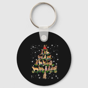 Llavero Árbol De Navidad Golden Retriever Cubierto Por Fla
