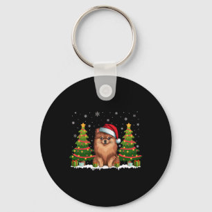 Llavero Árbol de navidad ilumina perro pomeraniano Santa H
