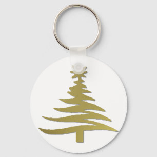 Llavero Árbol de Navidad moderno estampado con plantilla d
