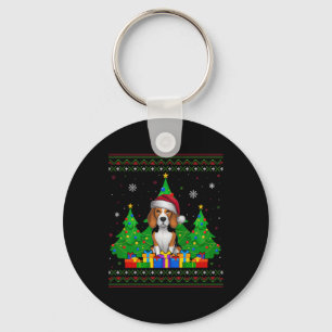 Llavero Árbol de navidad muy dulce Santa Hat Beagle Dog X
