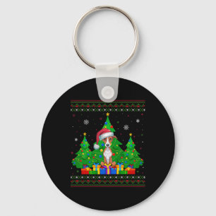 Llavero Árbol de navidad muy dulce Santa Hat Whippet Dog