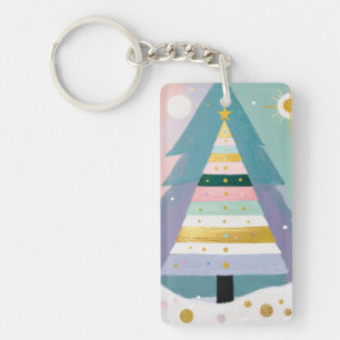 Llavero Árbol de Navidad Pastel Celestial