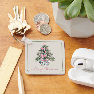 Llavero Árbol de Navidad Personalizado Preppy Chinoiserie