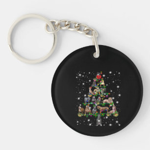 Llavero Árbol de Navidad Pitbull Cubierto De Lámparas