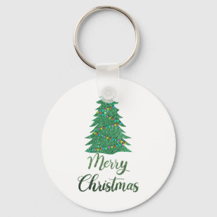 Llavero Árbol de navidad - purpurina verde