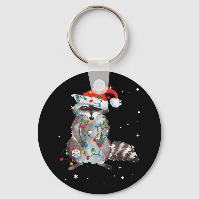 Llavero Árbol de Navidad Raccoon ilumina Pajama Racoon Lov (Anverso)