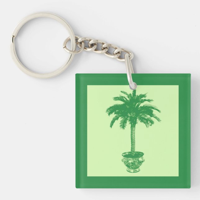 Llavero Árbol de palmas potentes - verde esmeralda y verde (Frente)