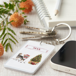 Llavero Árbol de perros divertido de Navidades graciosos d