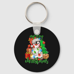 Llavero Árbol de pingüino de navidad ilumina Santa Hat Fun