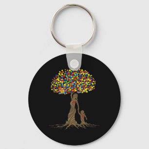 Llavero Árbol de rompecabezas Amor Mamá e hija autista Aut