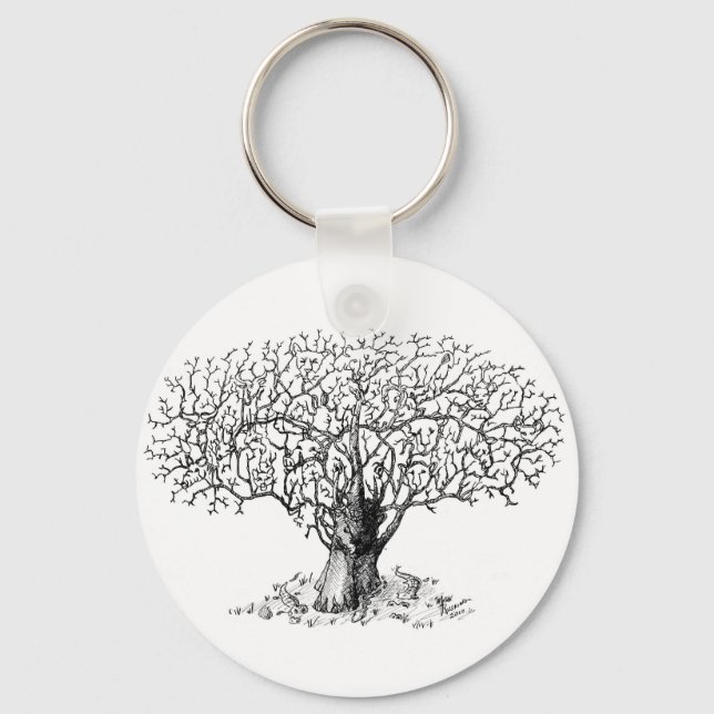 Llavero Árbol de vida - animales (Anverso)
