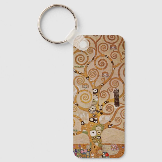 Llavero Árbol de vida de Gustav Klimt, Art Nouveau estiliz (Anverso)