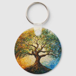 Llavero Árbol del conocimiento - Pintura de petróleo