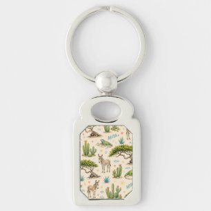 Llavero árbol divi de Aruba, burro, iguana, cactus
